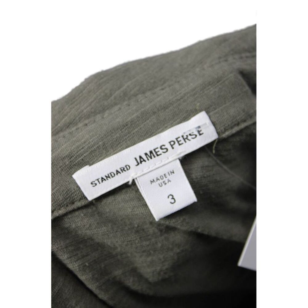 Standard James Perse Womens Green Cotton Collared Button-Up 3/4 Sleeve Size 3 - Picture 6 of 6
